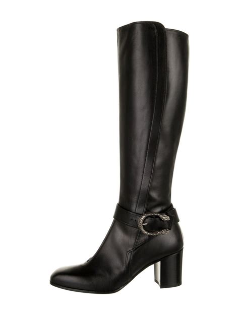 gucci dionysus knee boots|GUCCI Calfskin Dionysus Elizabeth Knee High Boots 36 Black .